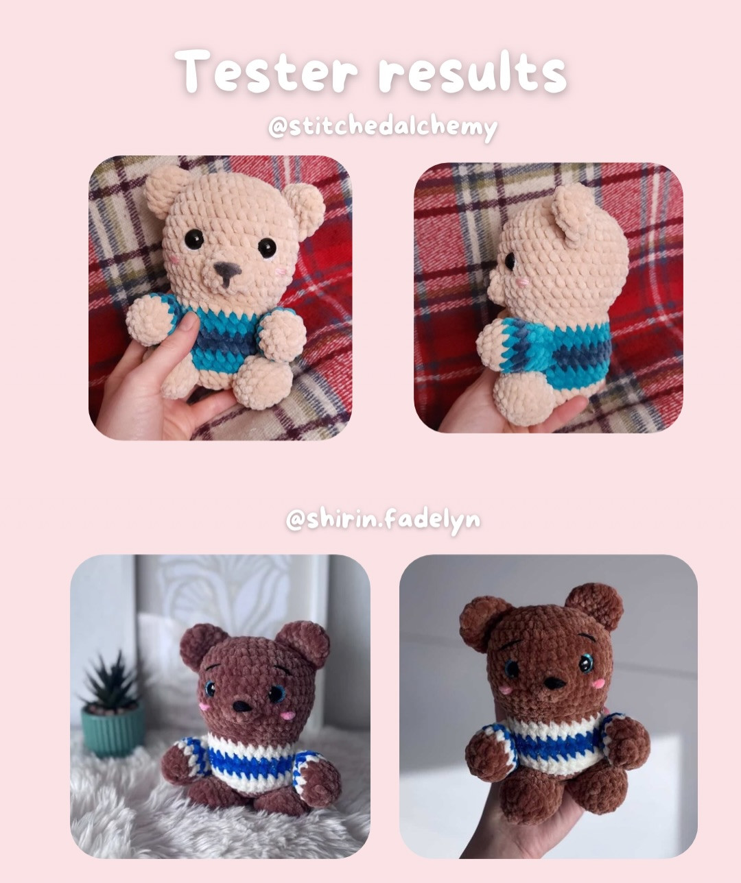 Free Crochet Pattern: Cute Little Bear Amigurumi with Red and White Sweater