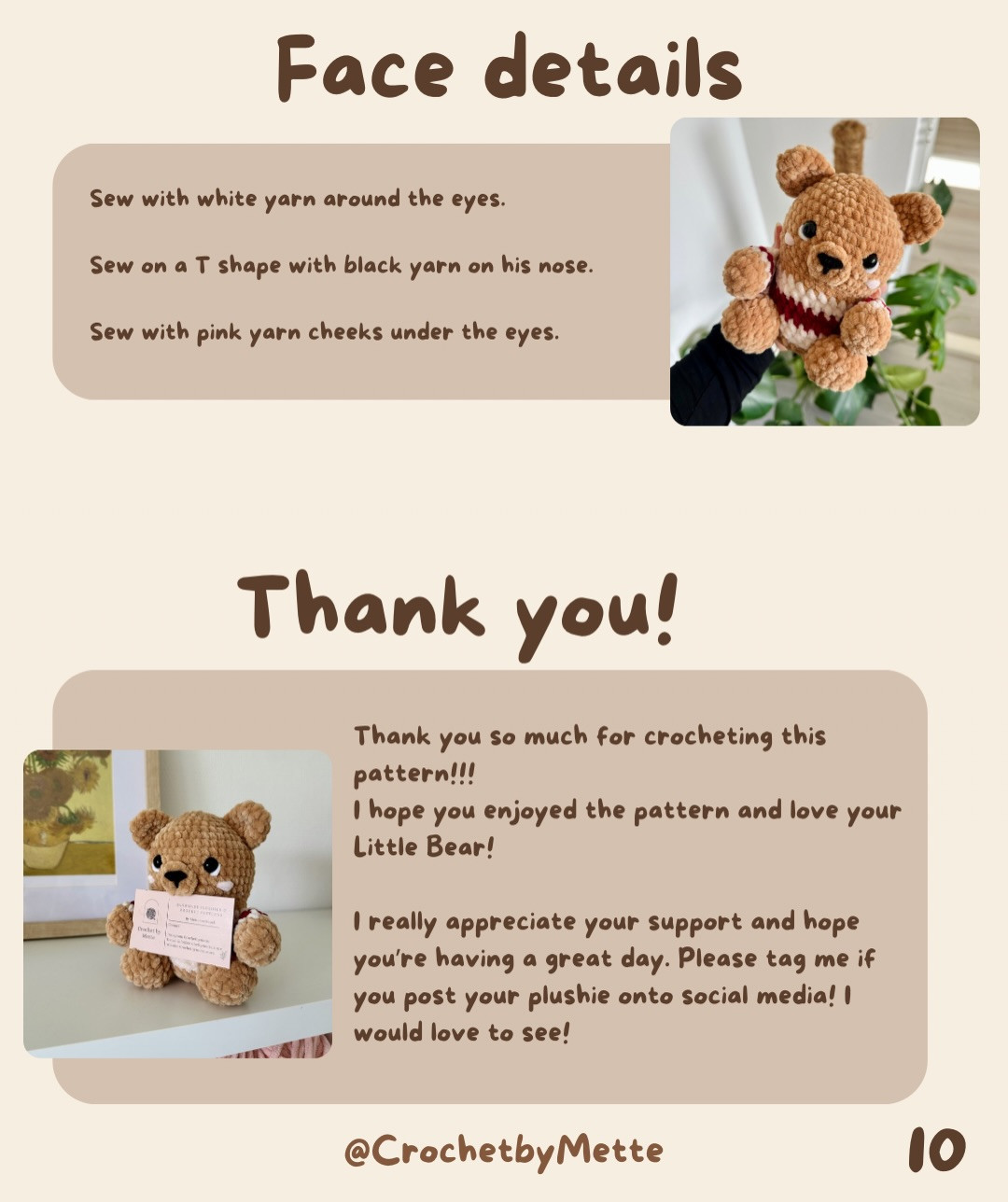 Free Crochet Pattern: Cute Little Bear Amigurumi with Red and White Sweater