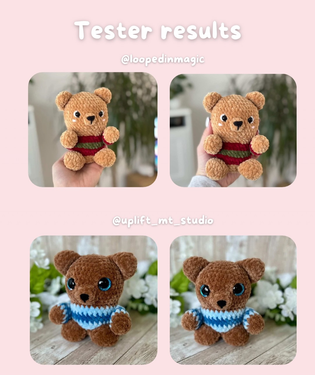 Free Crochet Pattern: Cute Little Bear Amigurumi with Red and White Sweater