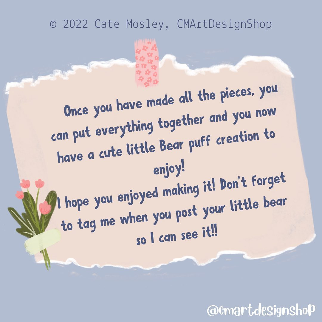 Free Crochet Pattern: Cute Little Bear Puff Creation by Cate Mosley