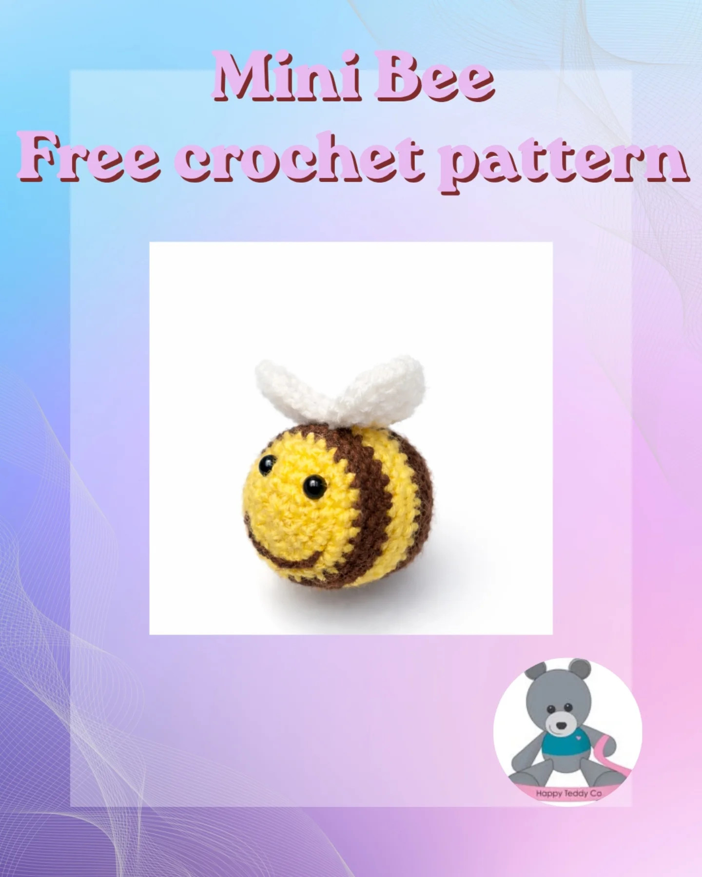 Free Crochet Pattern: Cute Mini Bee Amigurumi with Yellow and Brown Stripes