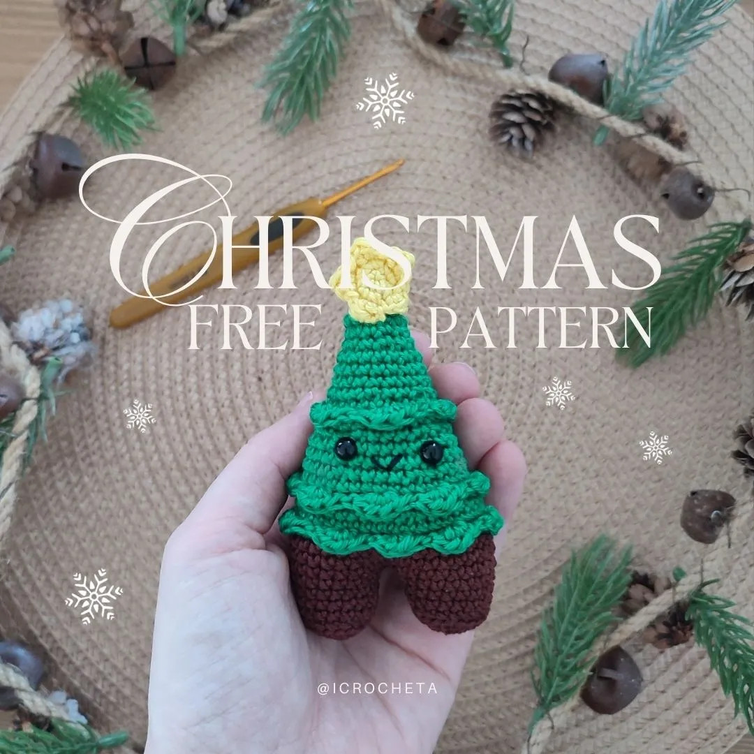 Free Crochet Pattern: Cute Mini Christmas Tree Amigurumi with Ruffles and Star Topper