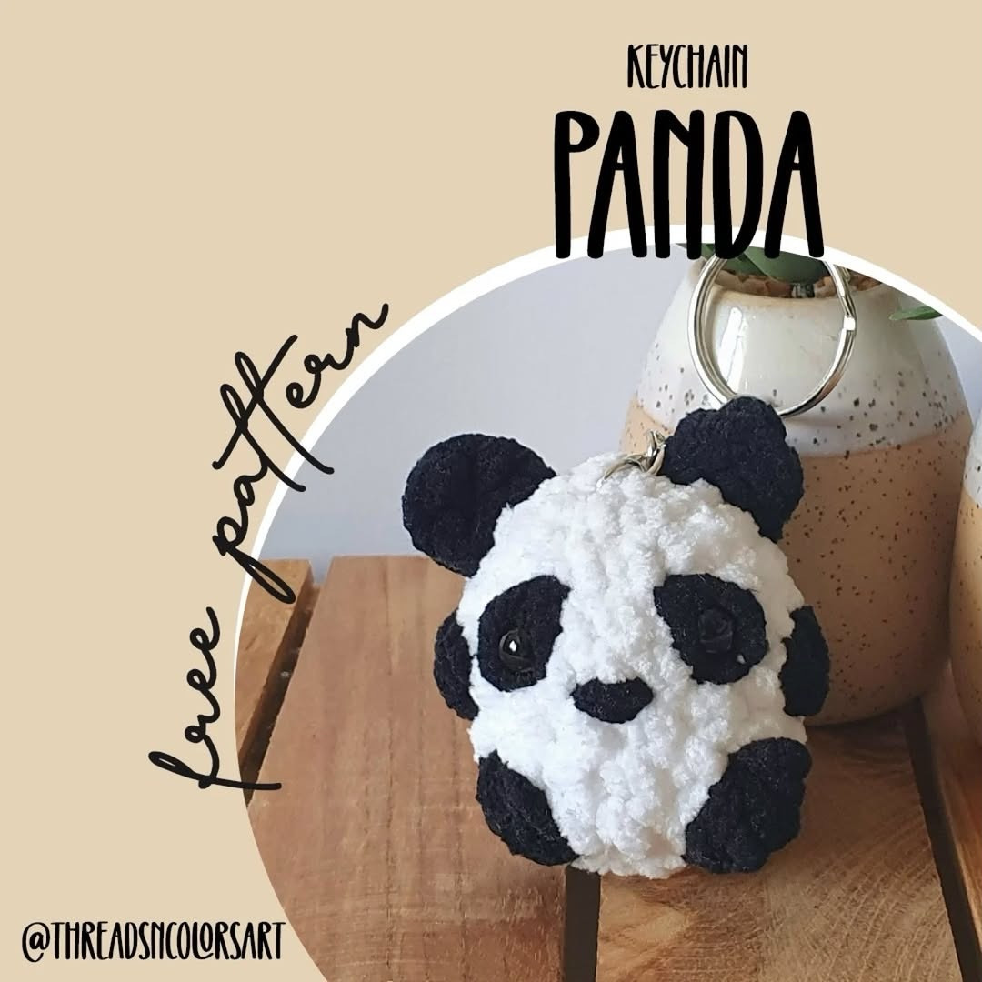 Free Crochet Pattern: Cute Panda Keychain Amigurumi Tutorial