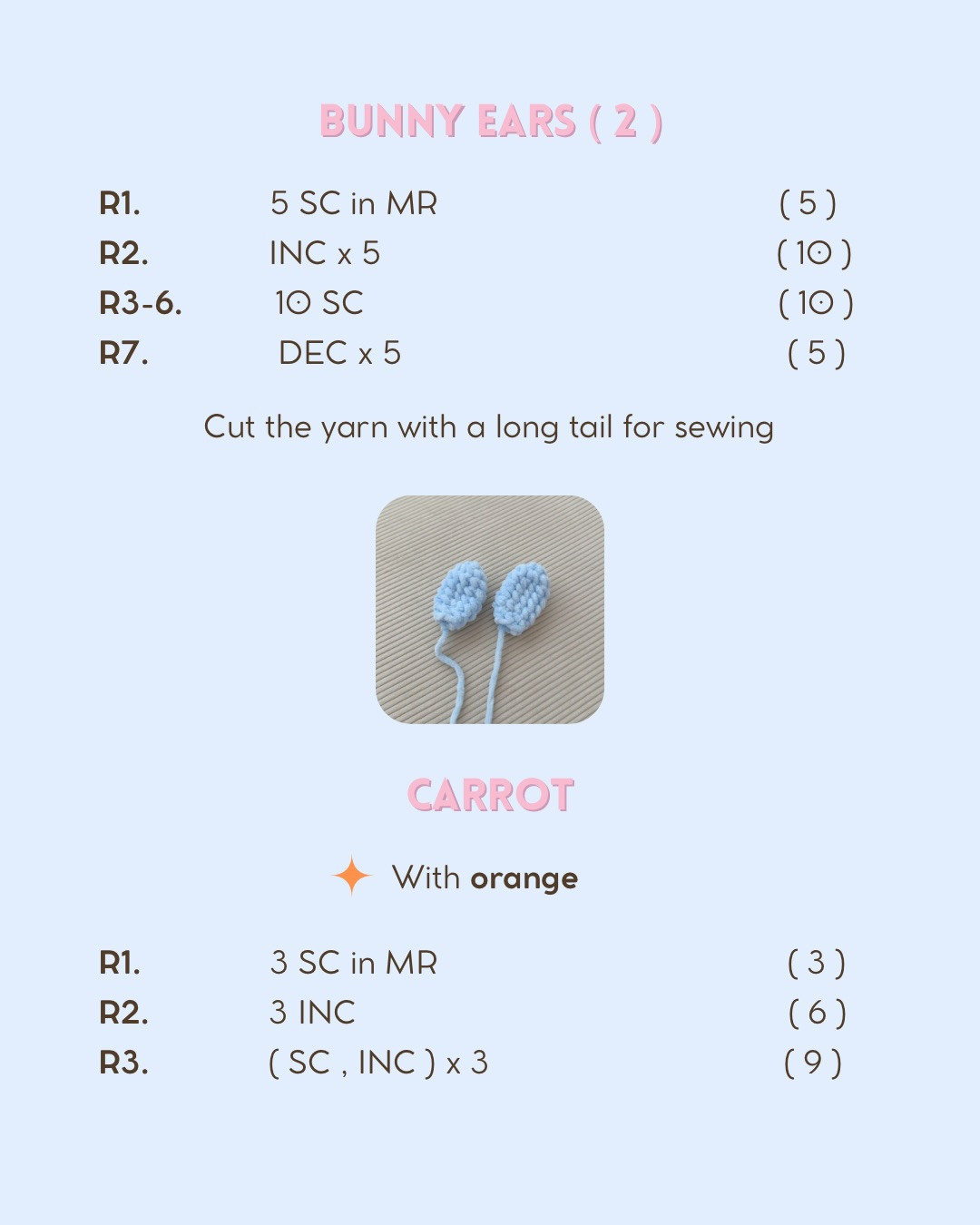 Free Crochet Pattern: Cute Pink Piggy with Blue Bunny Hat and Carrot
