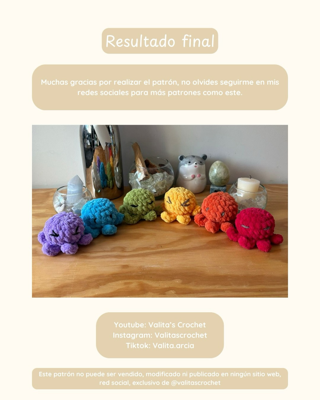 Free Crochet Pattern: Cute Rainbow Octopus Amigurumi by Valita's Crochet