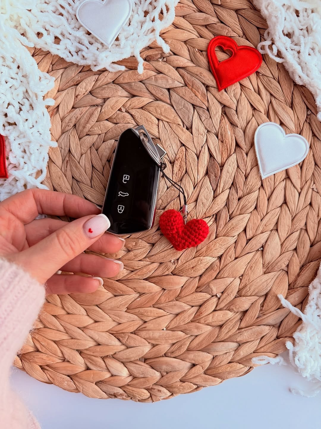 Free Crochet Pattern: Cute Red Heart Keychain - Step by Step Guide