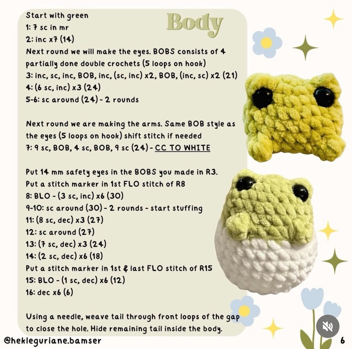 Free Crochet Pattern: Cute Teacup Frog Amigurumi with Chenille Yarn
