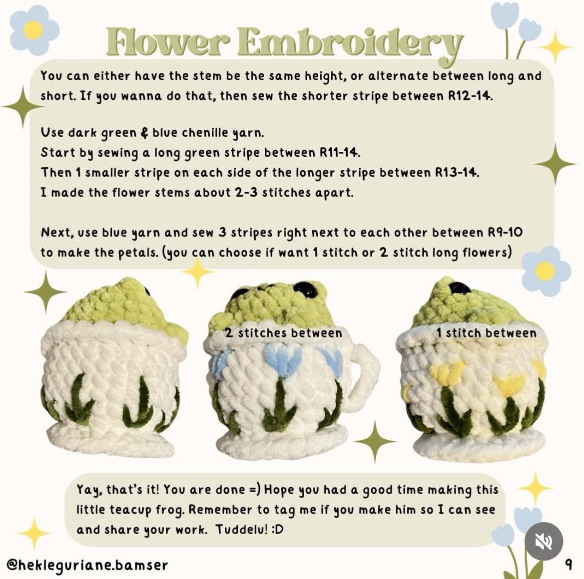 Free Crochet Pattern: Cute Teacup Frog Amigurumi with Chenille Yarn