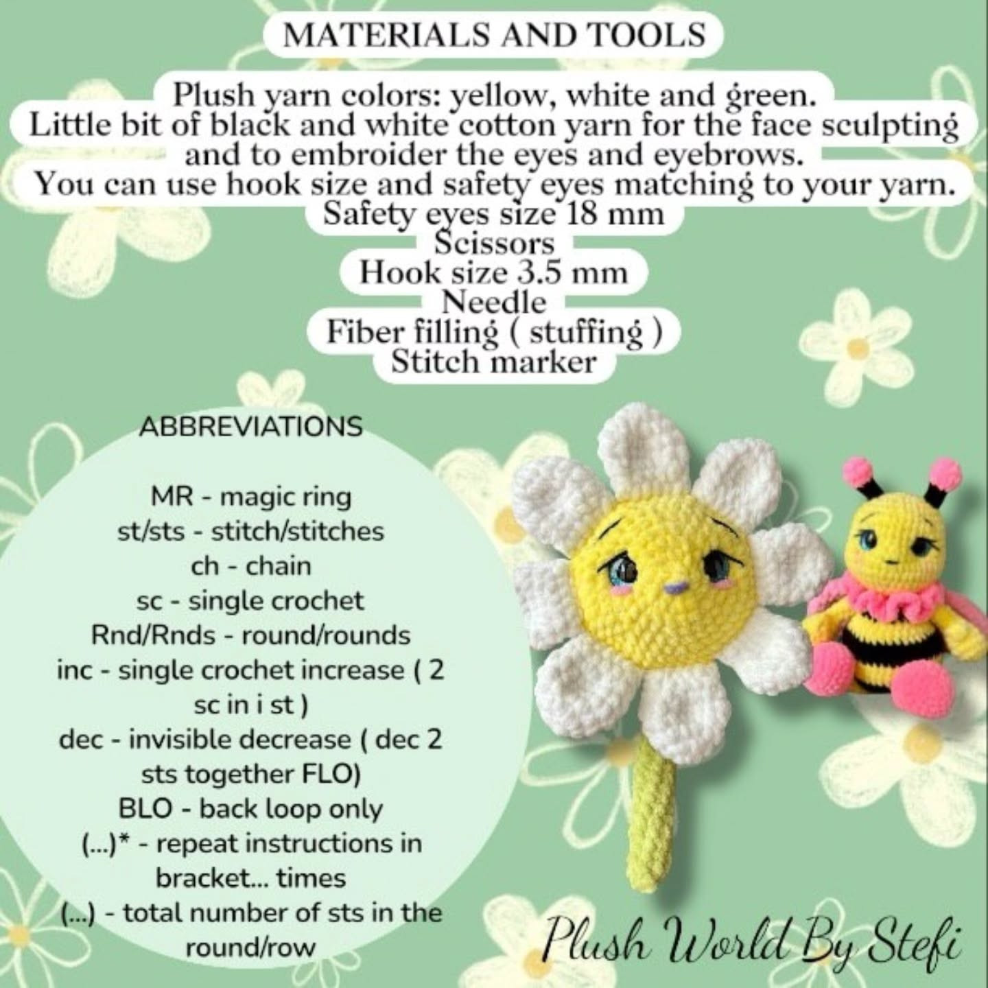 Free Crochet Pattern: Daisy the Flower - Cute Amigurumi with Yellow Center and White Petals