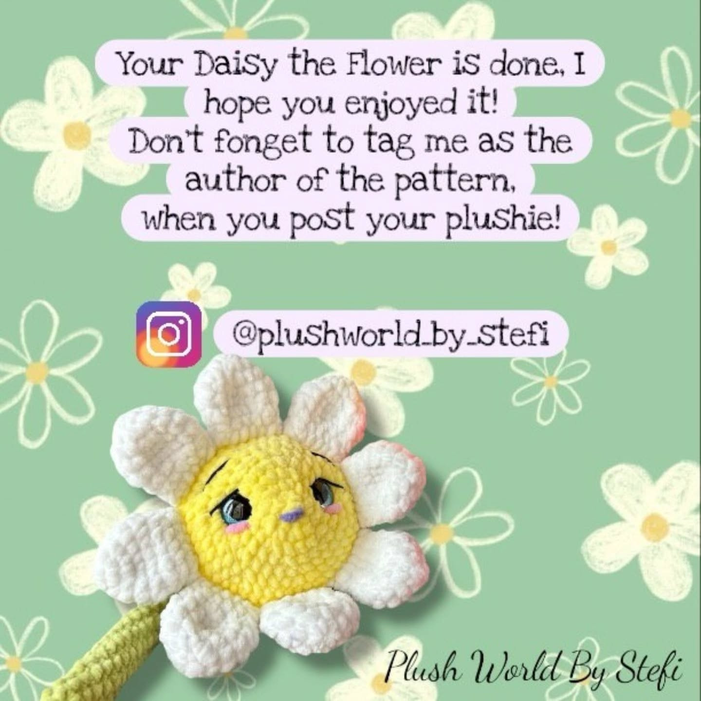 Free Crochet Pattern: Daisy the Flower - Cute Amigurumi with Yellow Center and White Petals