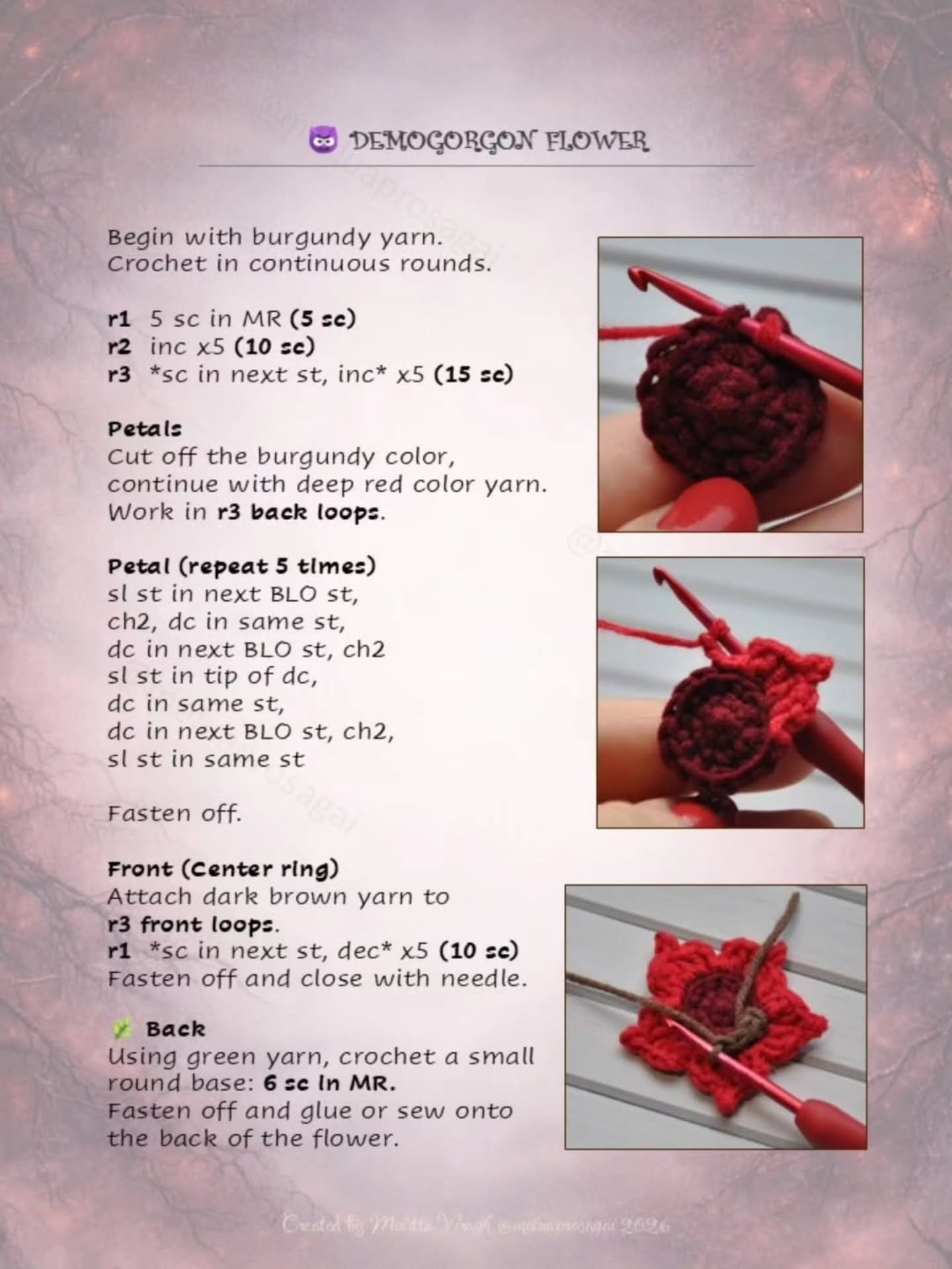 Free Crochet Pattern: Demogorgon Flower from Stranger Things - Spooky Red Amigurumi with Teeth