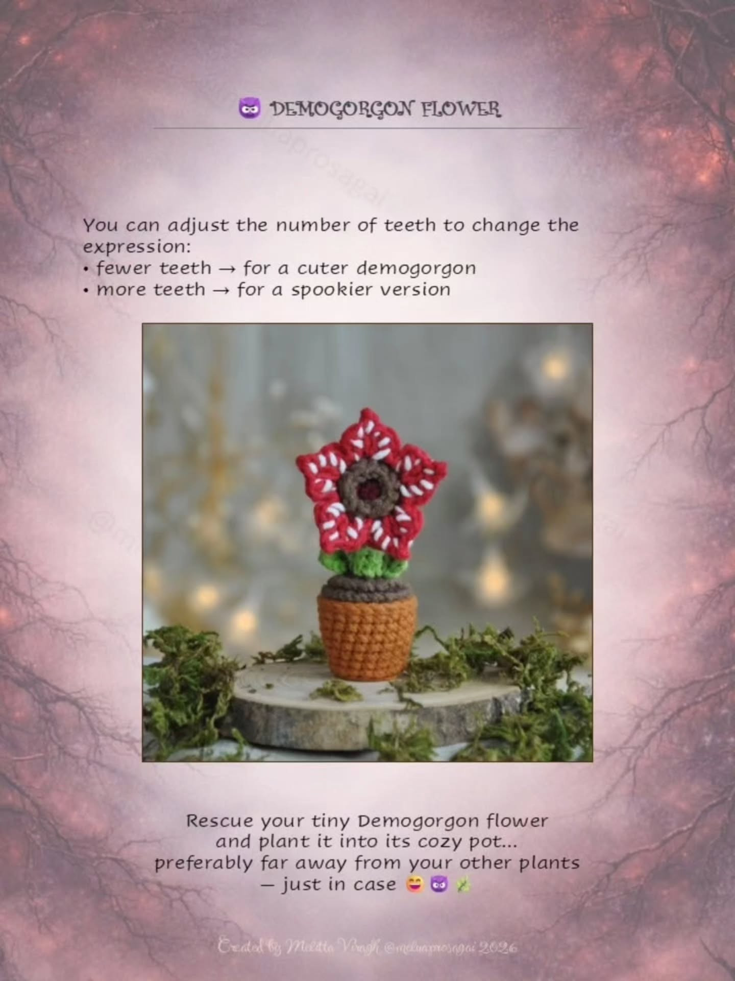 Free Crochet Pattern: Demogorgon Flower from Stranger Things - Spooky Red Amigurumi with Teeth
