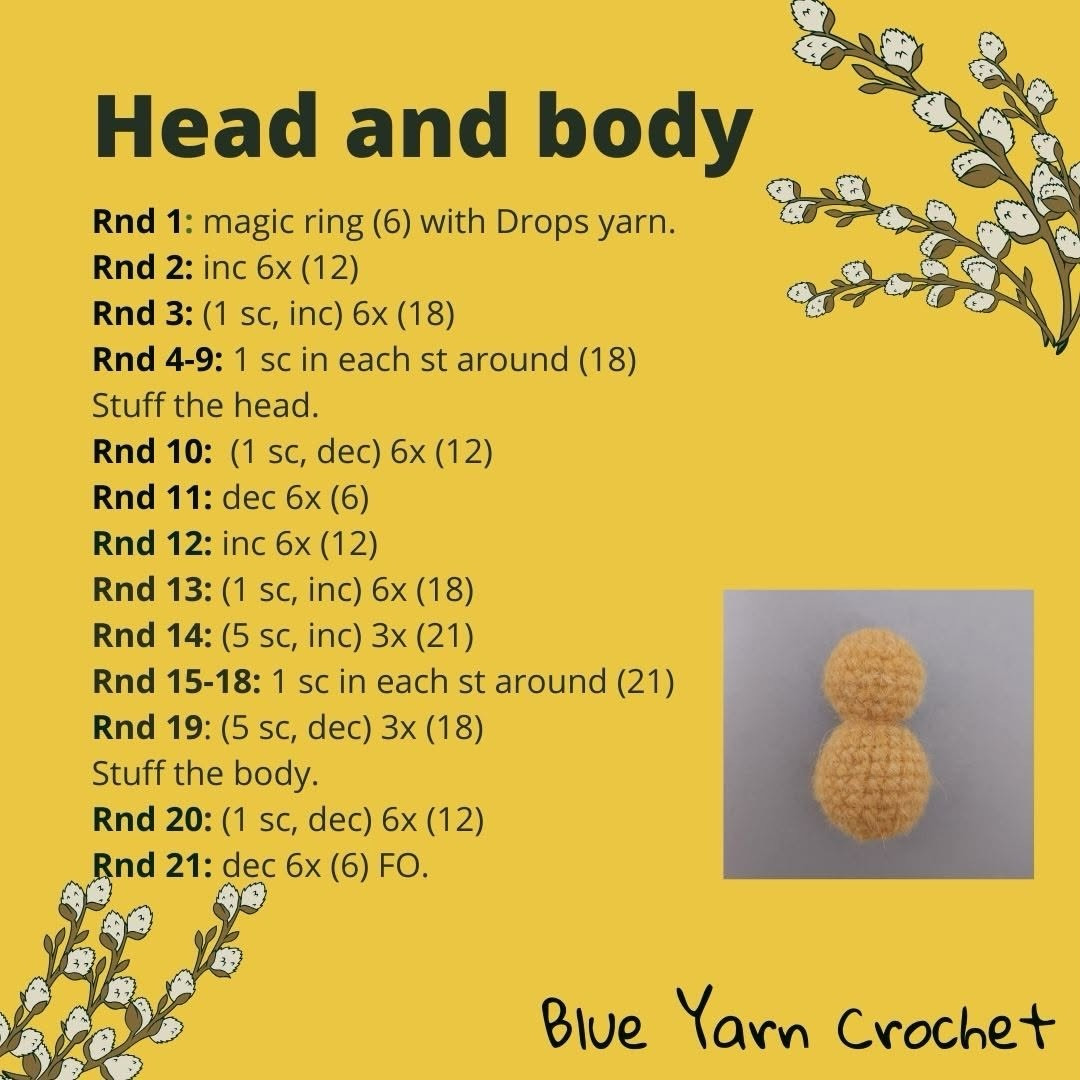 Free Crochet Pattern Easter Chick by Blue Yarn Crochet