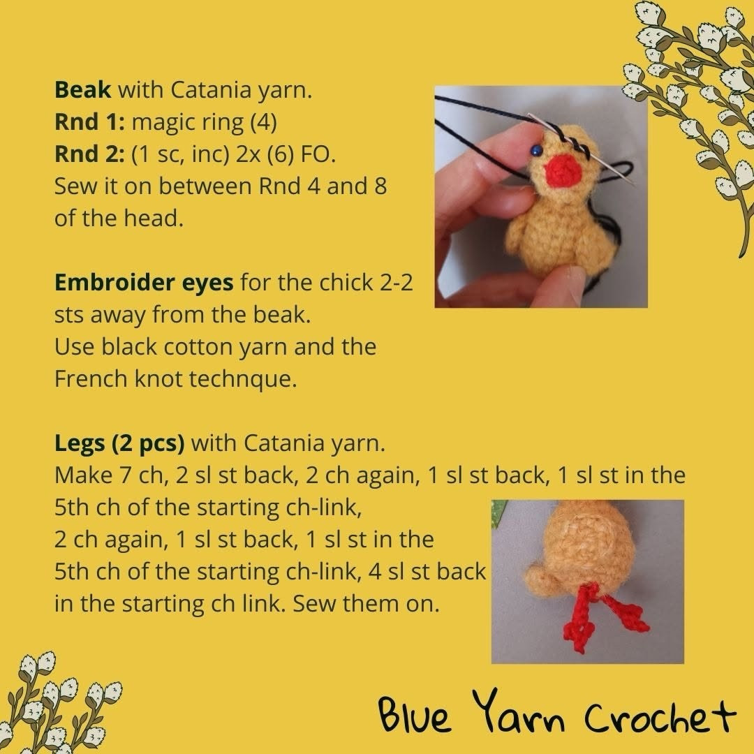 Free Crochet Pattern Easter Chick by Blue Yarn Crochet