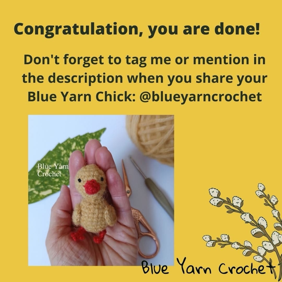 Free Crochet Pattern Easter Chick by Blue Yarn Crochet