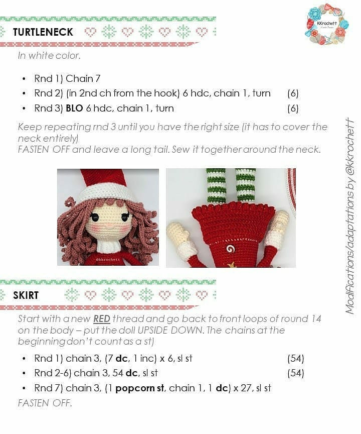 Free Crochet Pattern: Festive Christmas Amigurumi Doll with Red Dress and Santa Hat