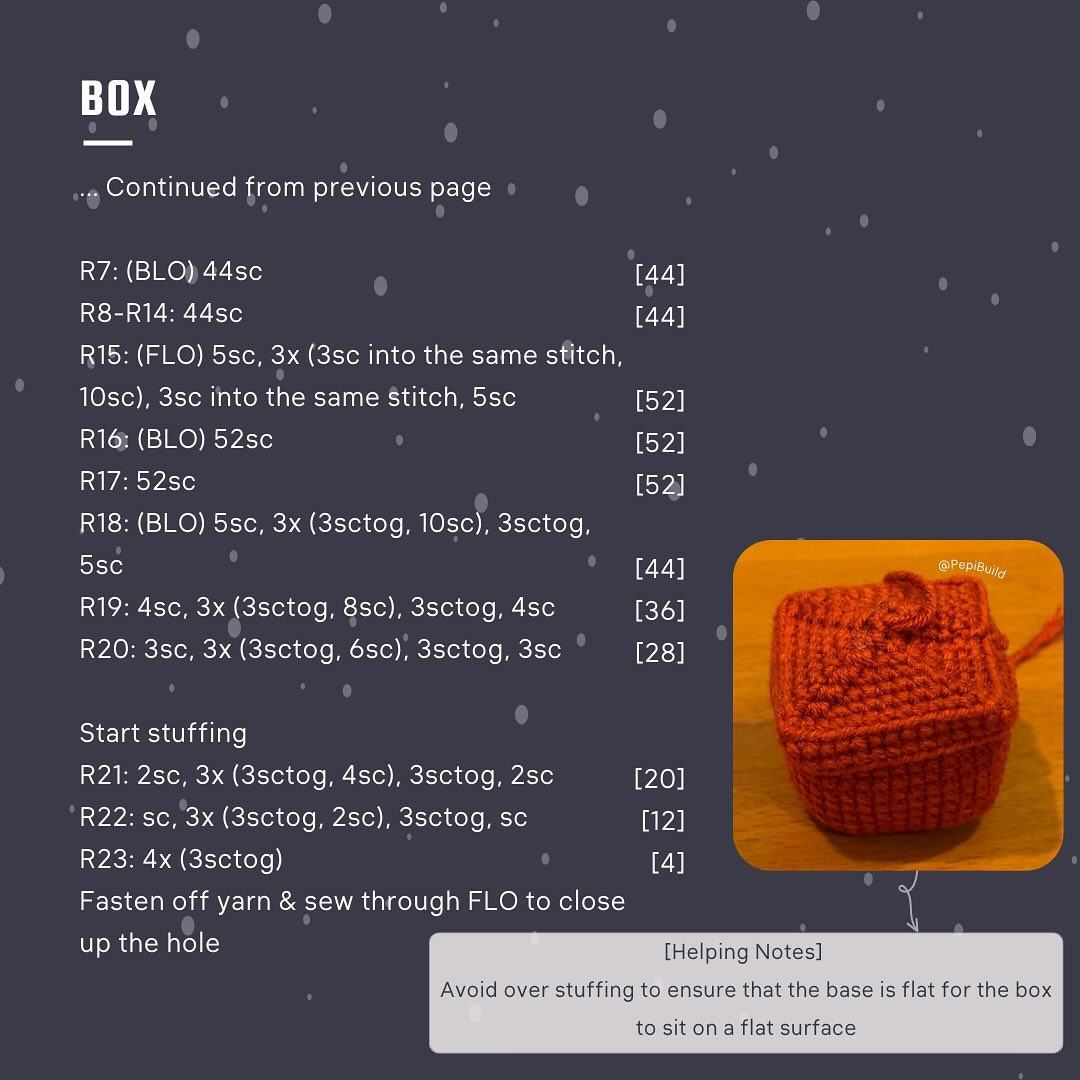 Free Crochet Pattern: Festive Red and White Present Box with Ribbon