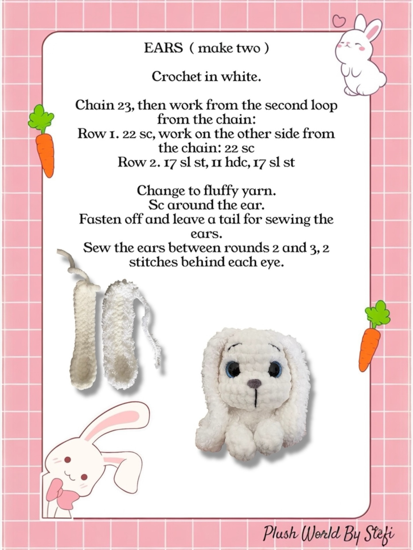 Free Crochet Pattern Fifi the Bunny by Plush World By Stefi