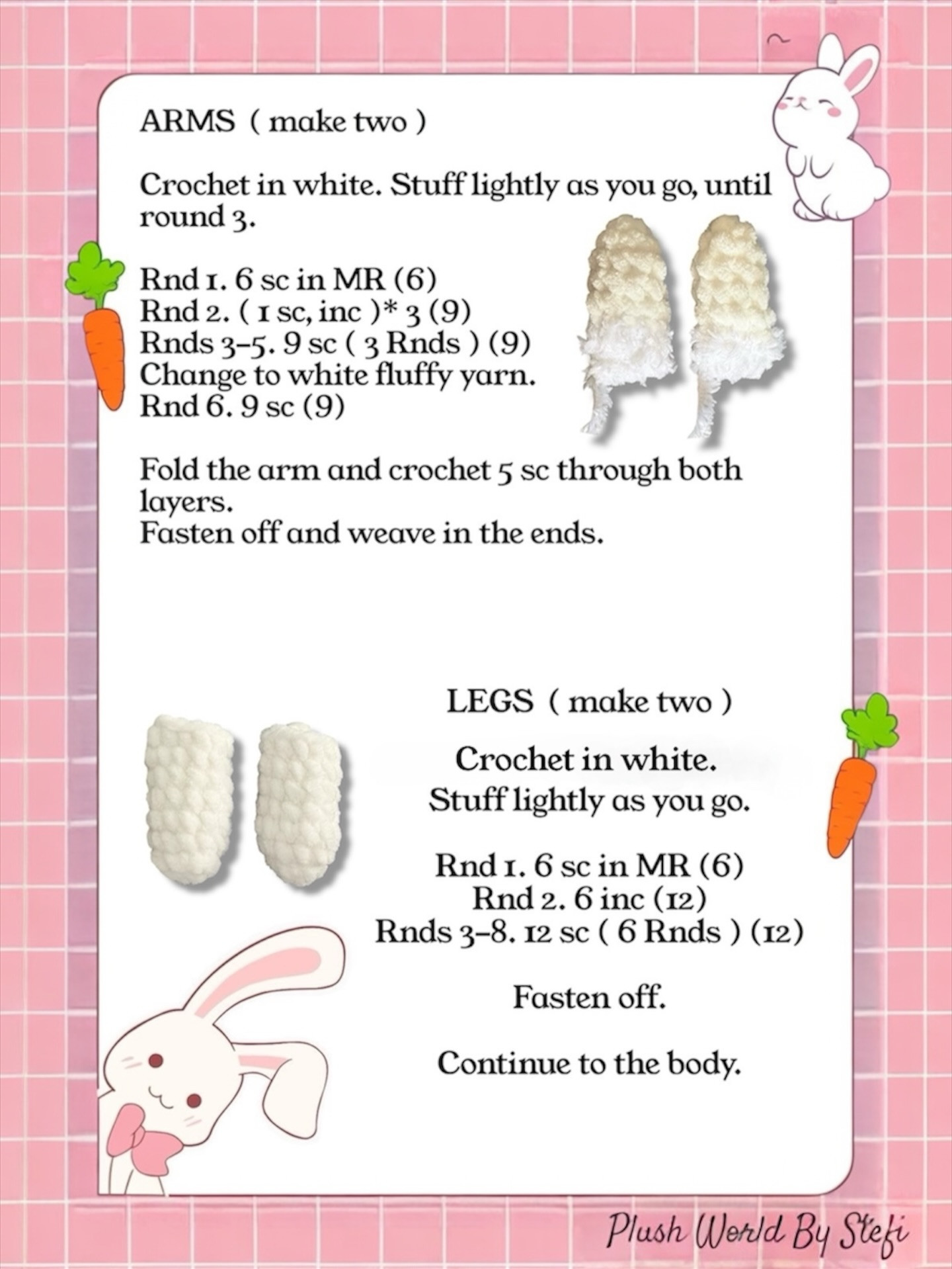 Free Crochet Pattern Fifi the Bunny by Plush World By Stefi