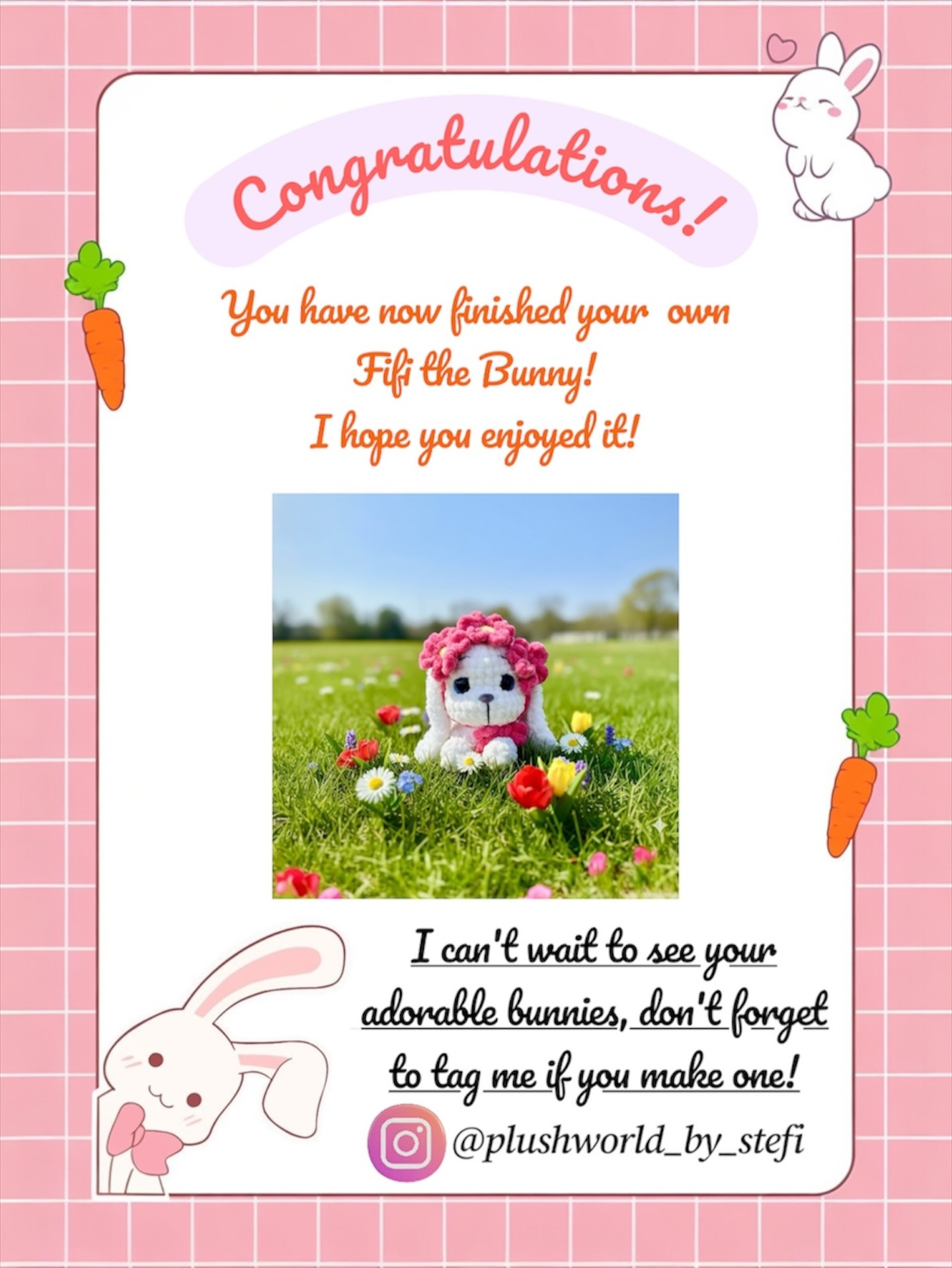 Free Crochet Pattern Fifi the Bunny by Plush World By Stefi