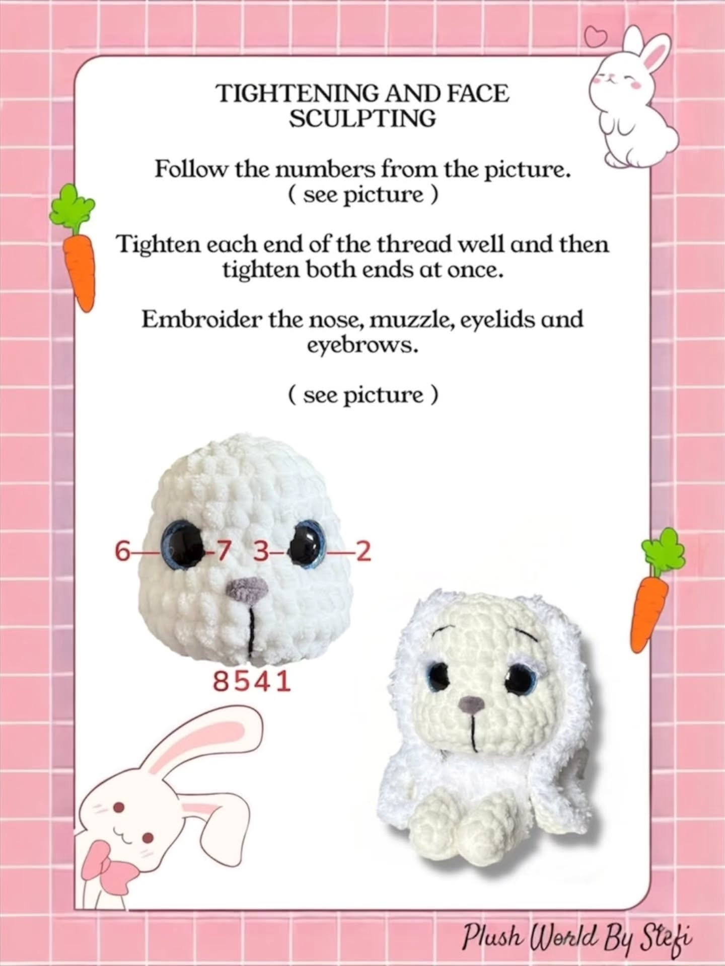Free Crochet Pattern: Fifi the Bunny - Cute White Plush Amigurumi with Pink Floral Crown