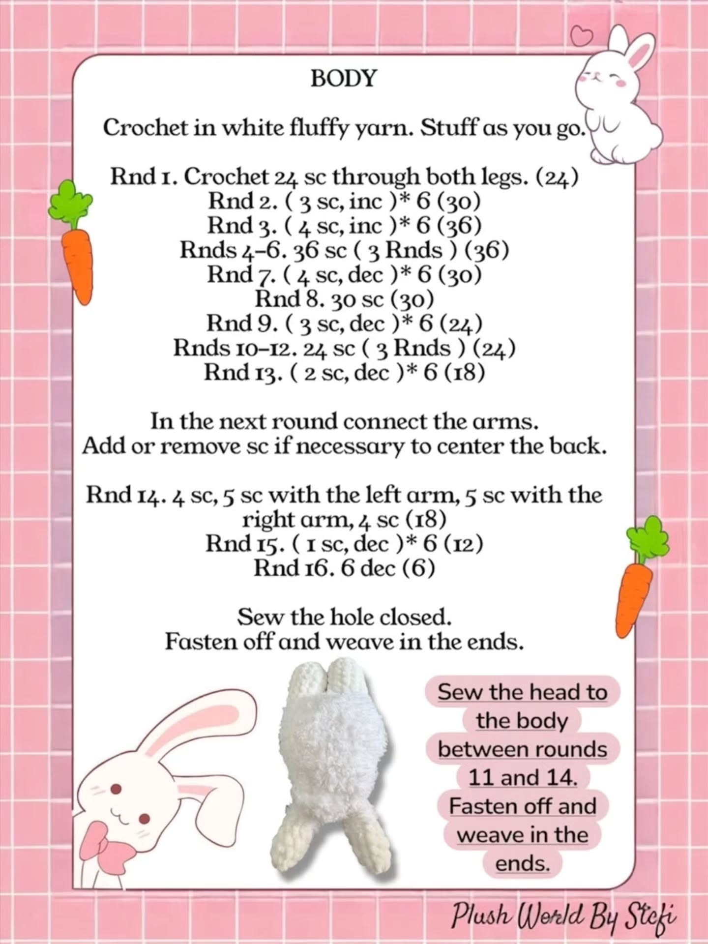 Free Crochet Pattern: Fifi the Bunny - Cute White Plush Amigurumi with Pink Floral Crown