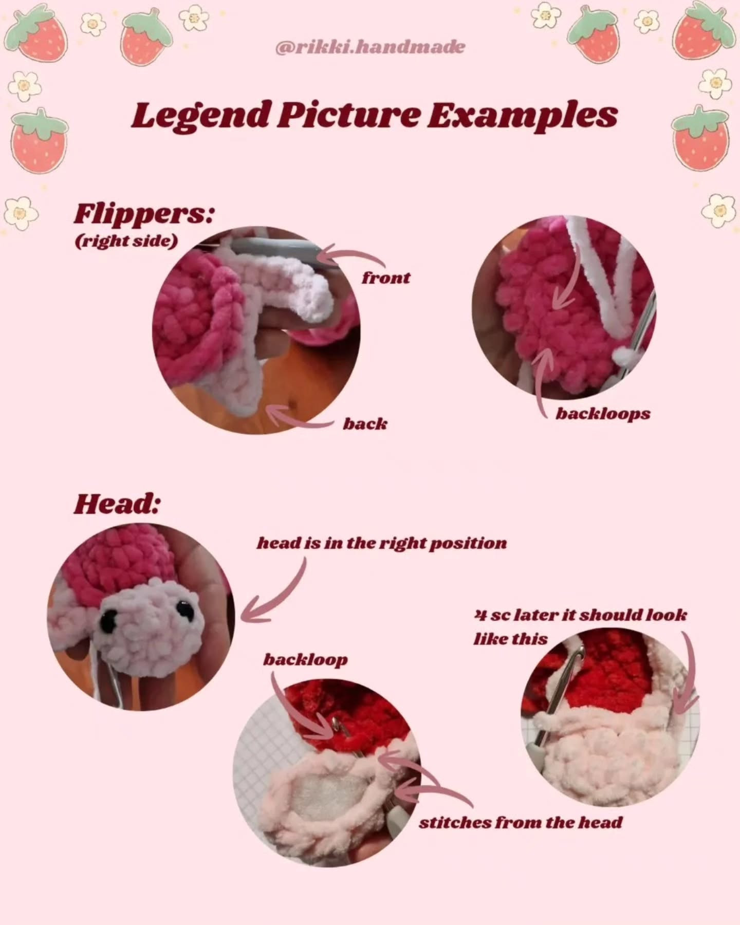 Free Crochet Pattern for Baby Strawberry Turtle Amigurumi with Chenille Yarn