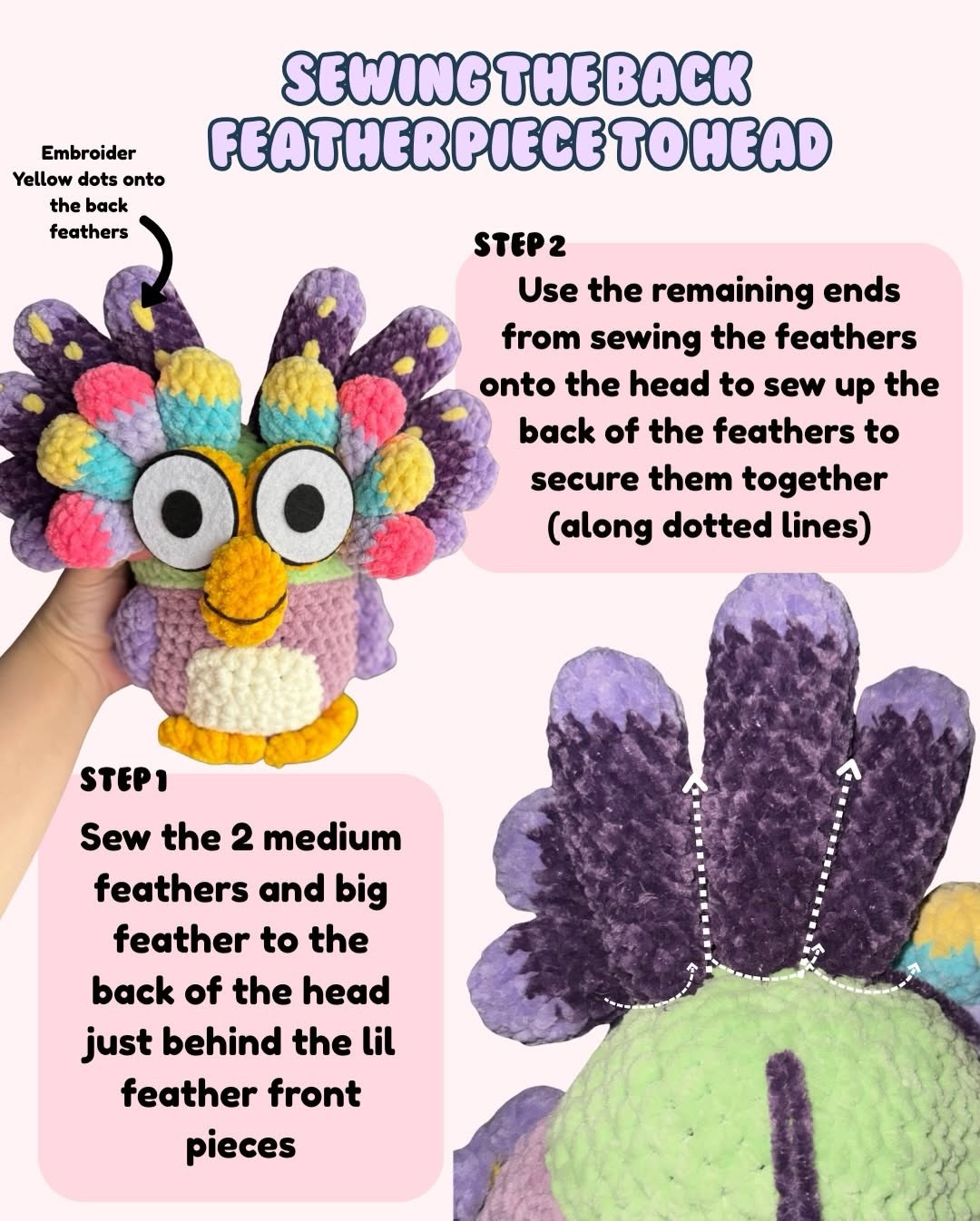 Free Crochet Pattern for Chattybird Amigurumi by Comfort Loops with Color Guide and Instructions