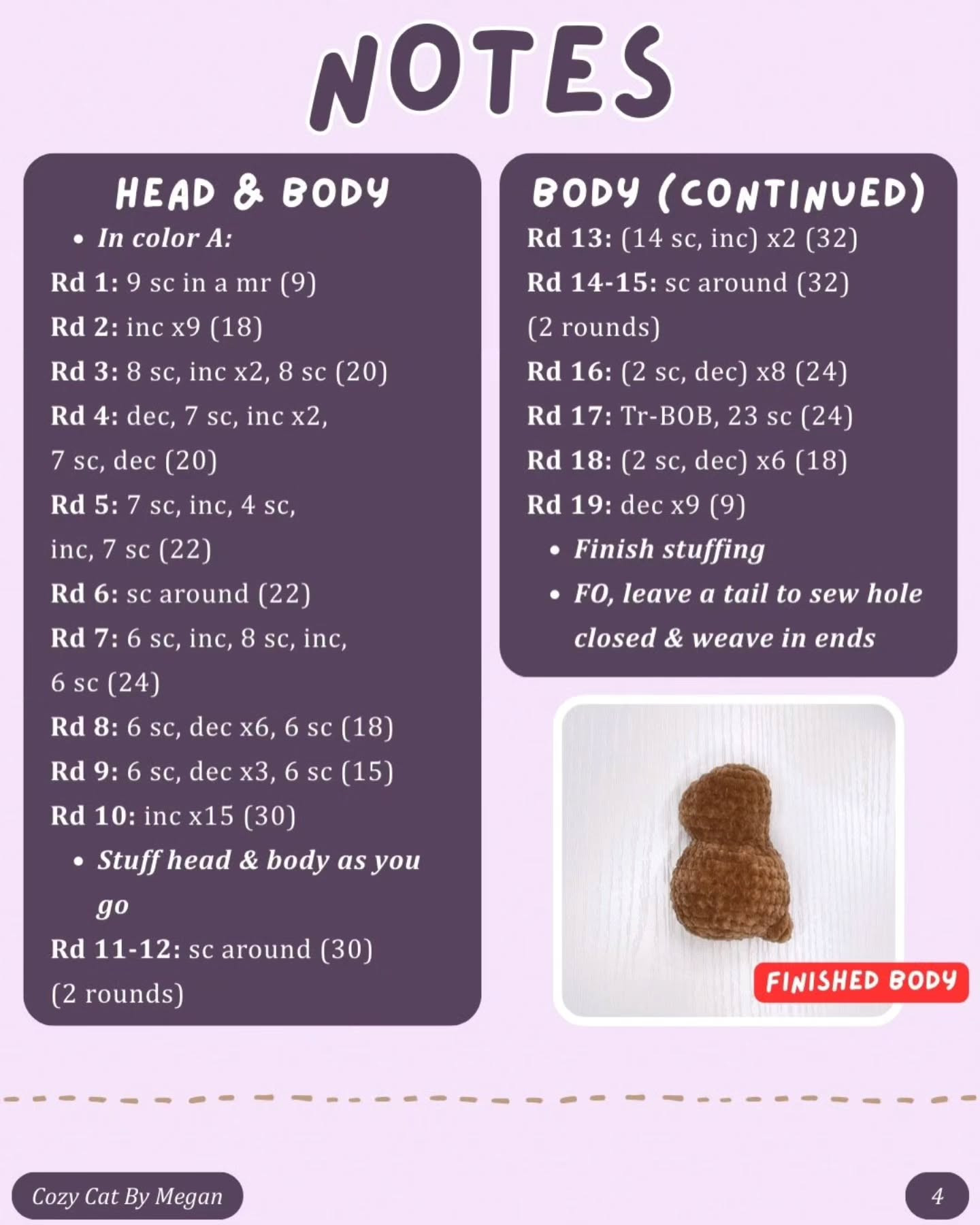 Free Crochet Pattern for Chocolate Bunny Amigurumi by Cozy Cat By Megan