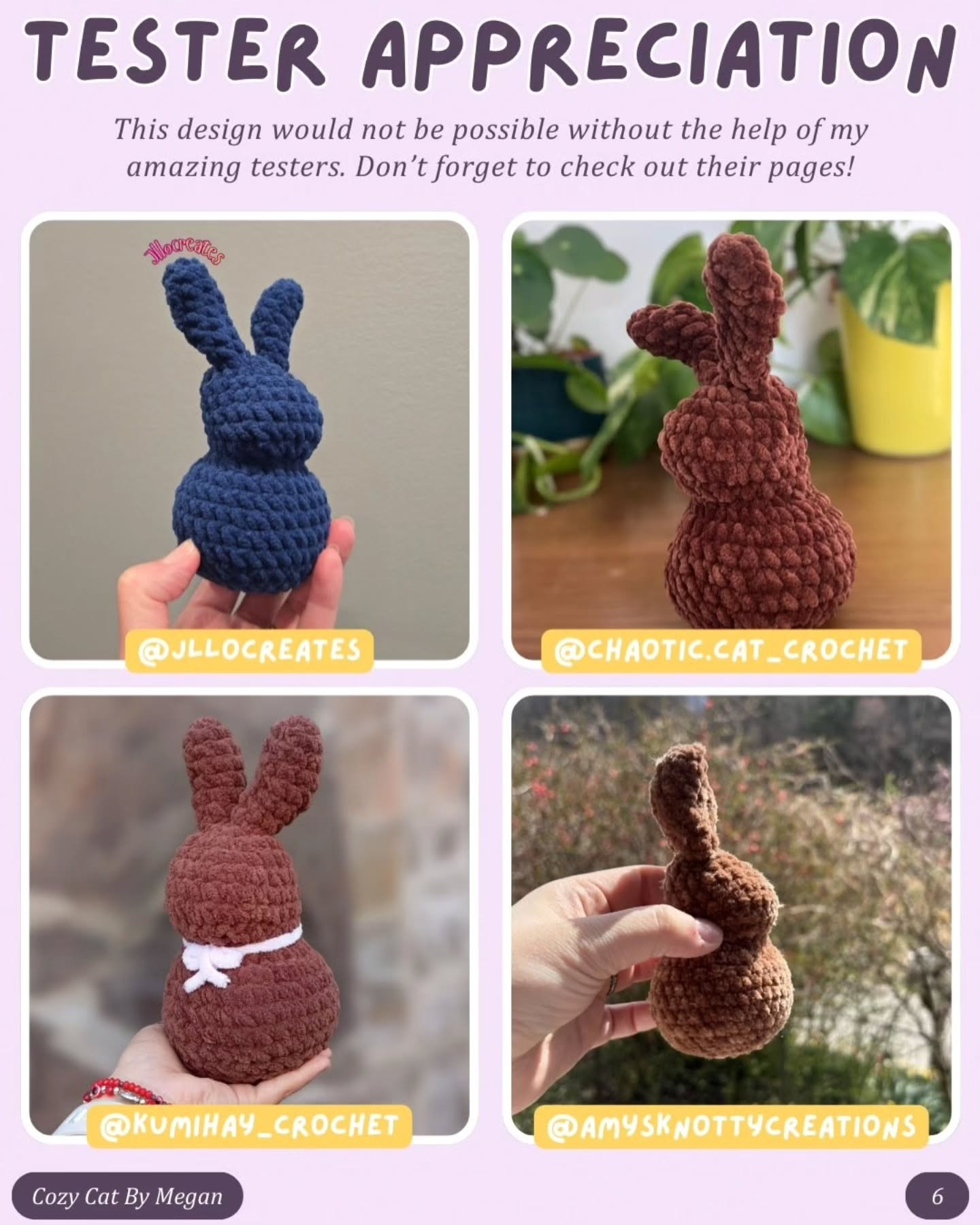 Free Crochet Pattern for Chocolate Bunny Amigurumi by Cozy Cat By Megan