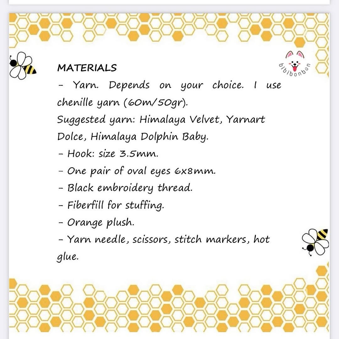 Free Crochet Pattern for Chubby Bee by Bibibonbon - No Sew Amigurumi