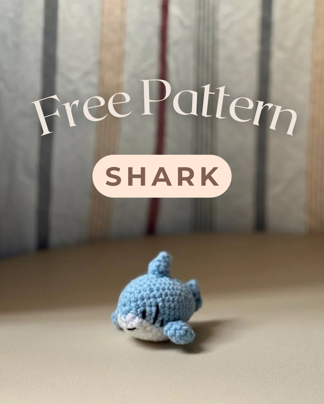 Free Crochet Pattern for Cute Blue and White Amigurumi Shark Doll