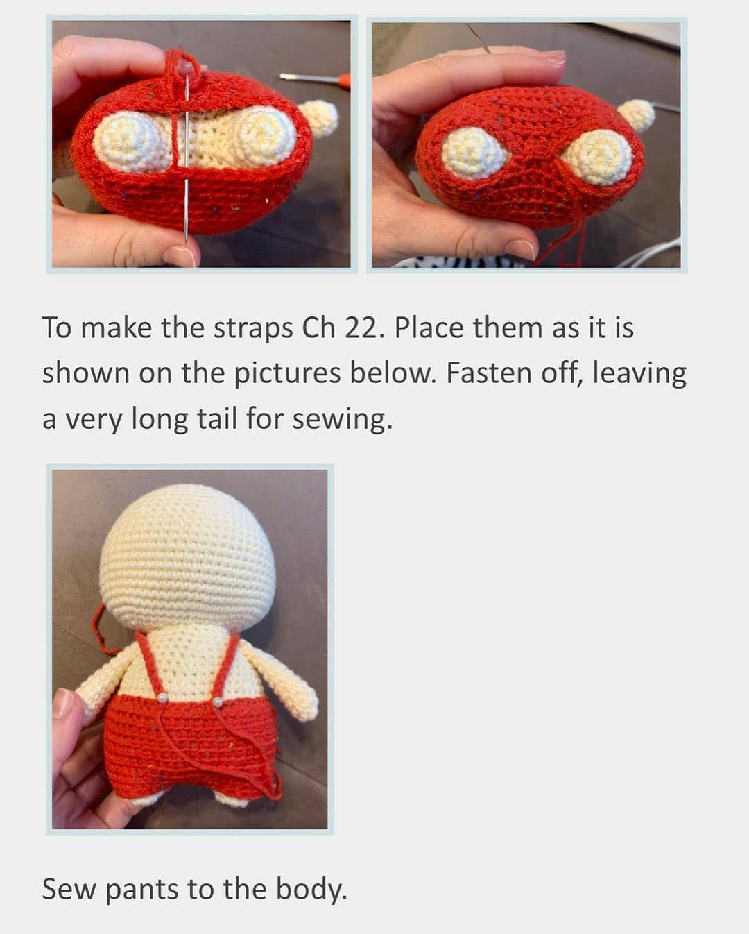 Free Crochet Pattern for Cute Christmas Santa Amigurumi Doll with Red Hat and Gifts