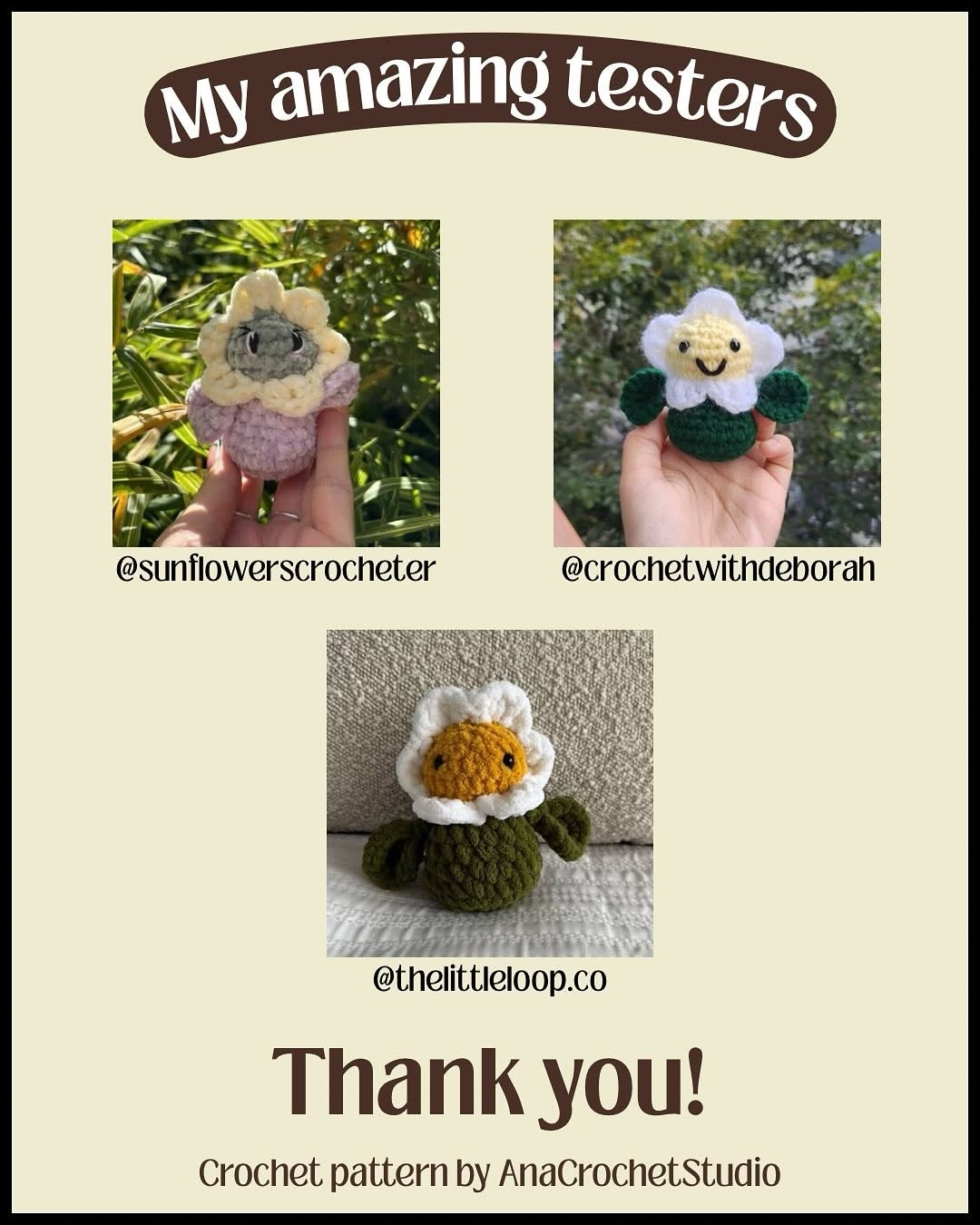 Free Crochet Pattern for Cute Daisy Flower Doll by AnaCrochetStudio - Chenille Yarn Amigurumi Tutorial