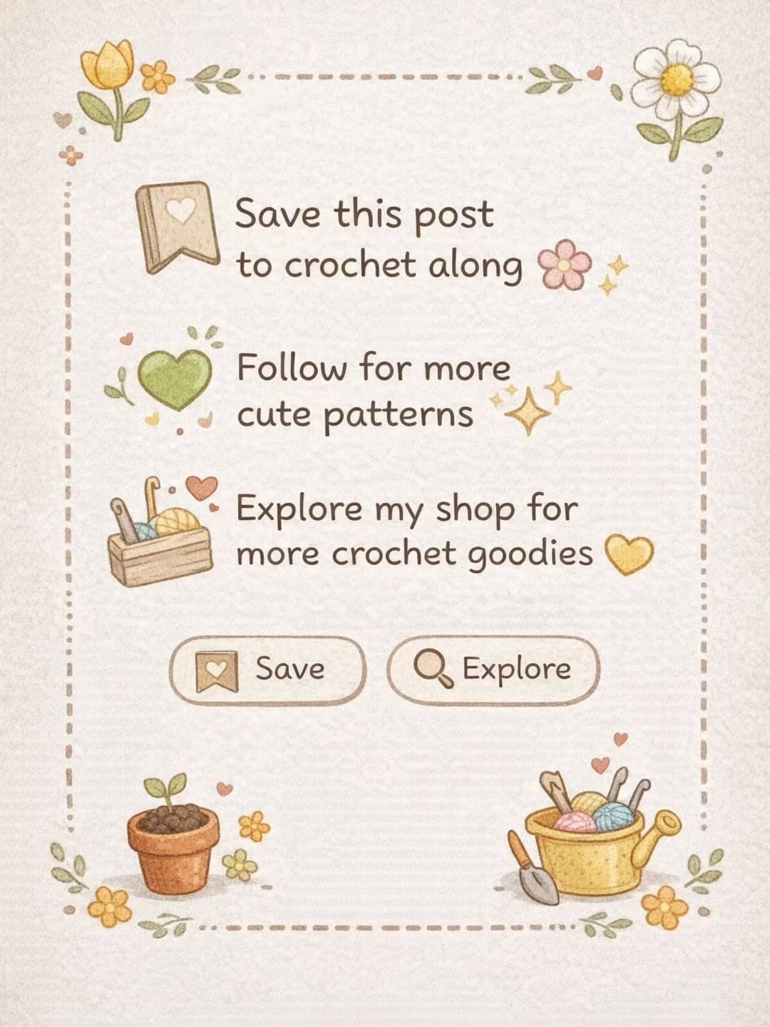 Free Crochet Pattern for Cute Daisy Flower in Pot with Face