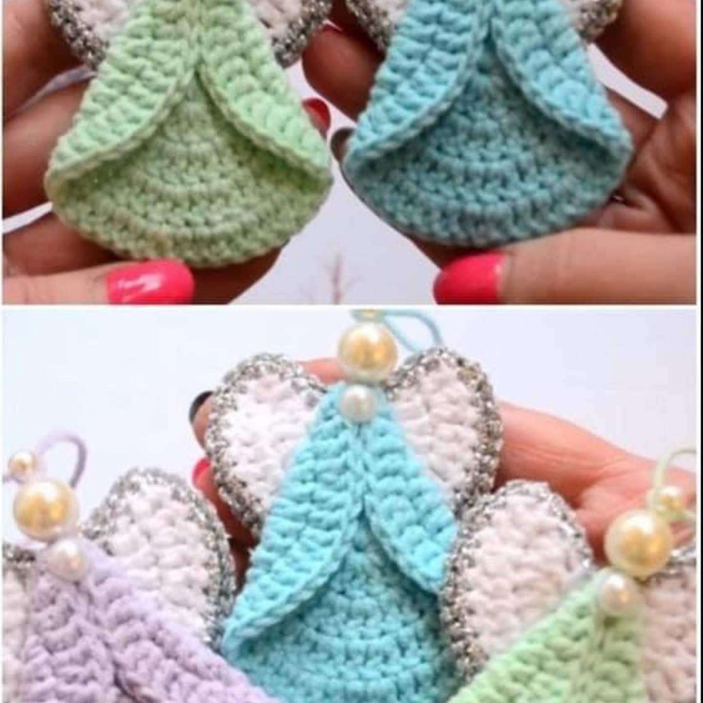 Free Crochet Pattern for Cute Fairy Ornaments with Wings and Body Charts