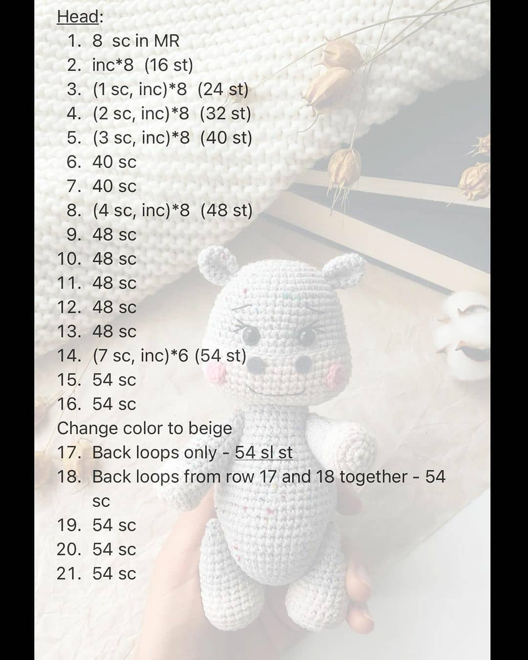 Free Crochet Pattern for Cute Gray and Beige Bear Amigurumi Doll with Step-by-Step Instructions
