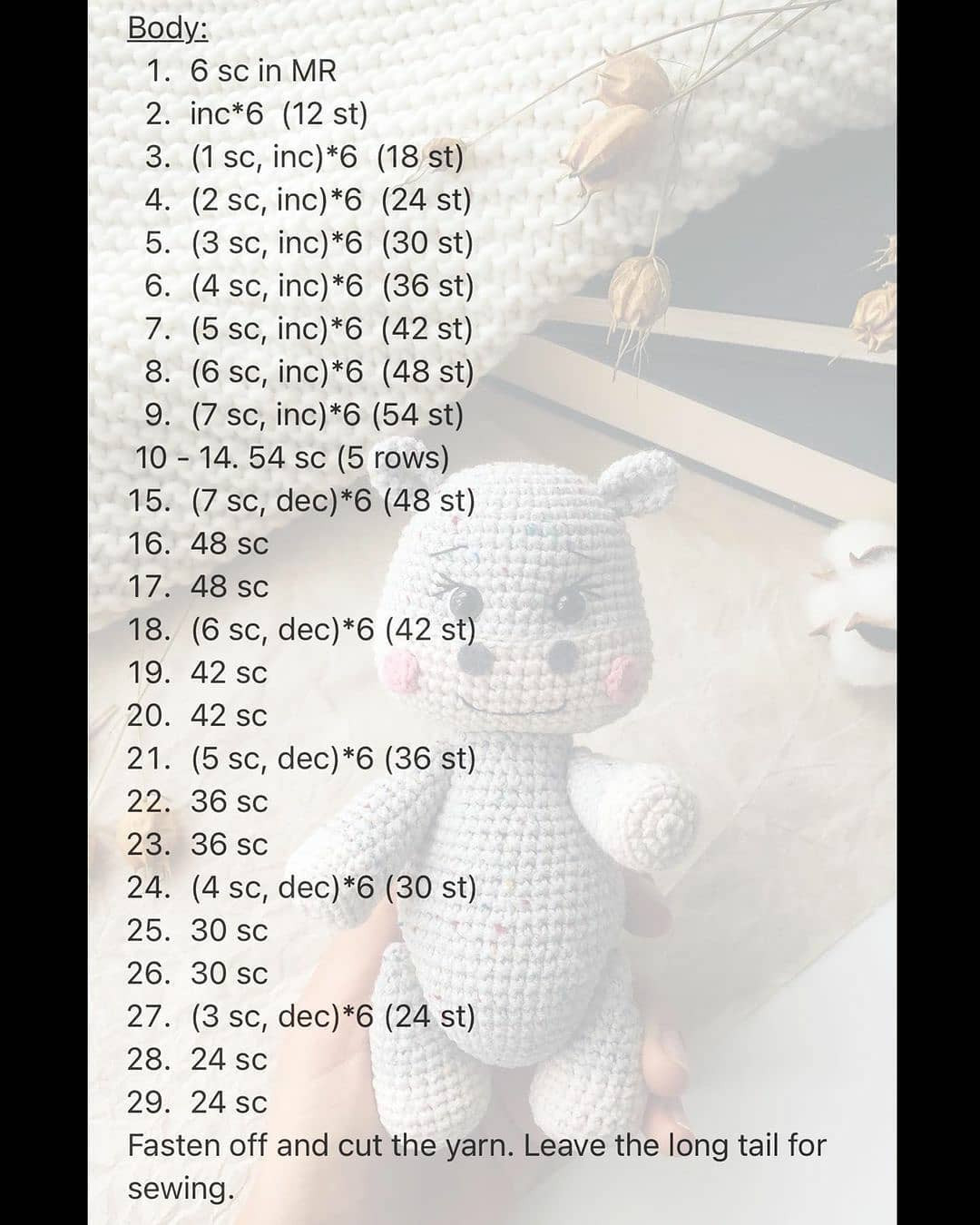 Free Crochet Pattern for Cute Gray and Beige Bear Amigurumi Doll with Step-by-Step Instructions