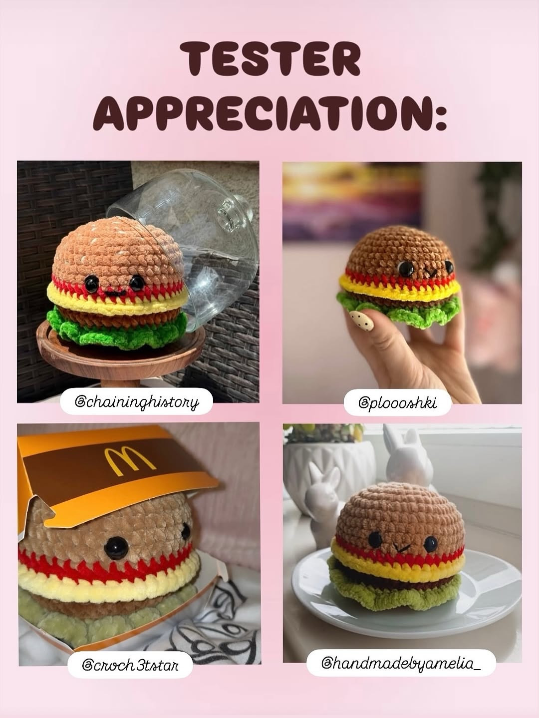 Free Crochet Pattern for Cute Kawaii Cheeseburger Amigurumi with Step-by-Step Instructions