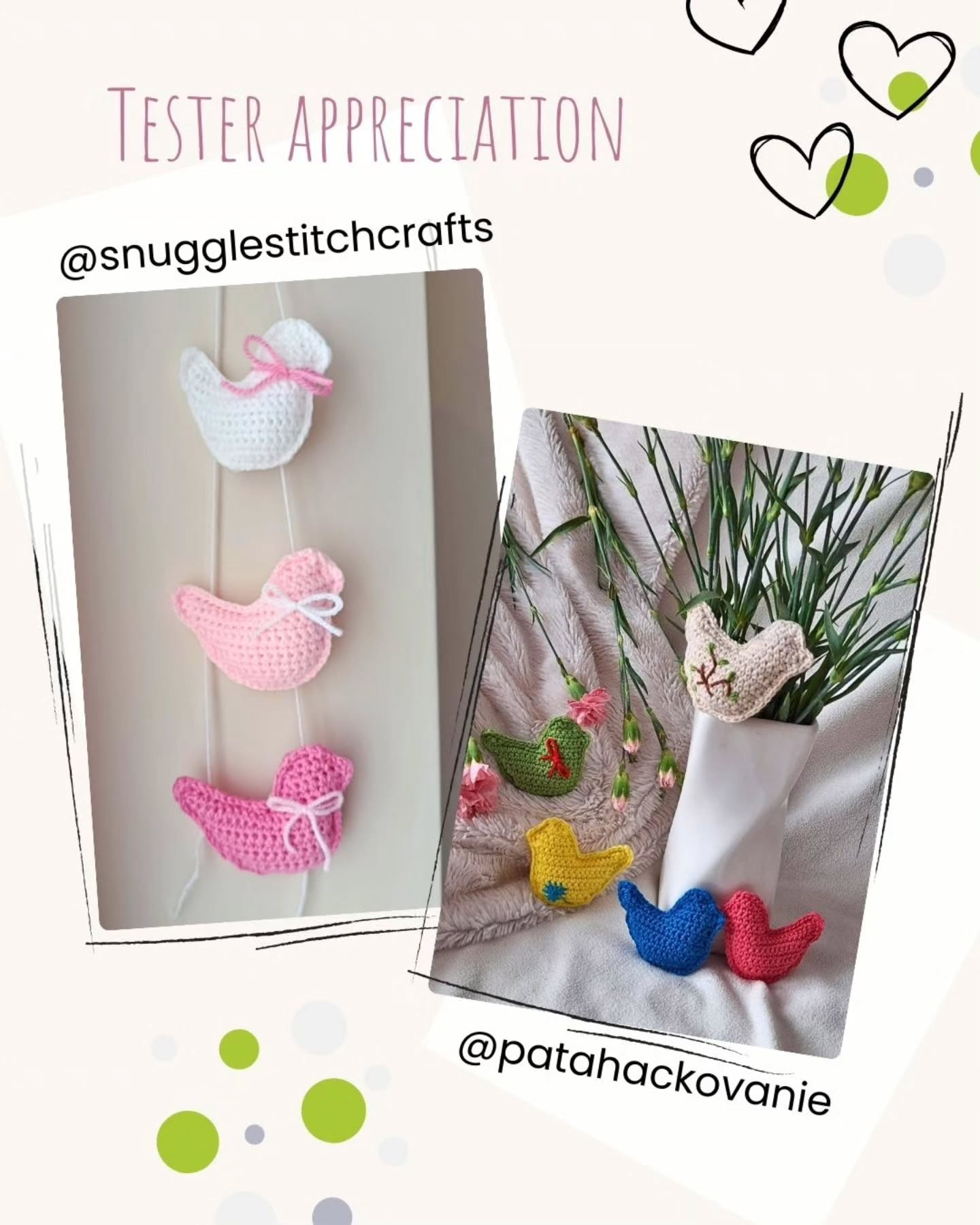 Free Crochet Pattern for Cute Mini Birds Decoration