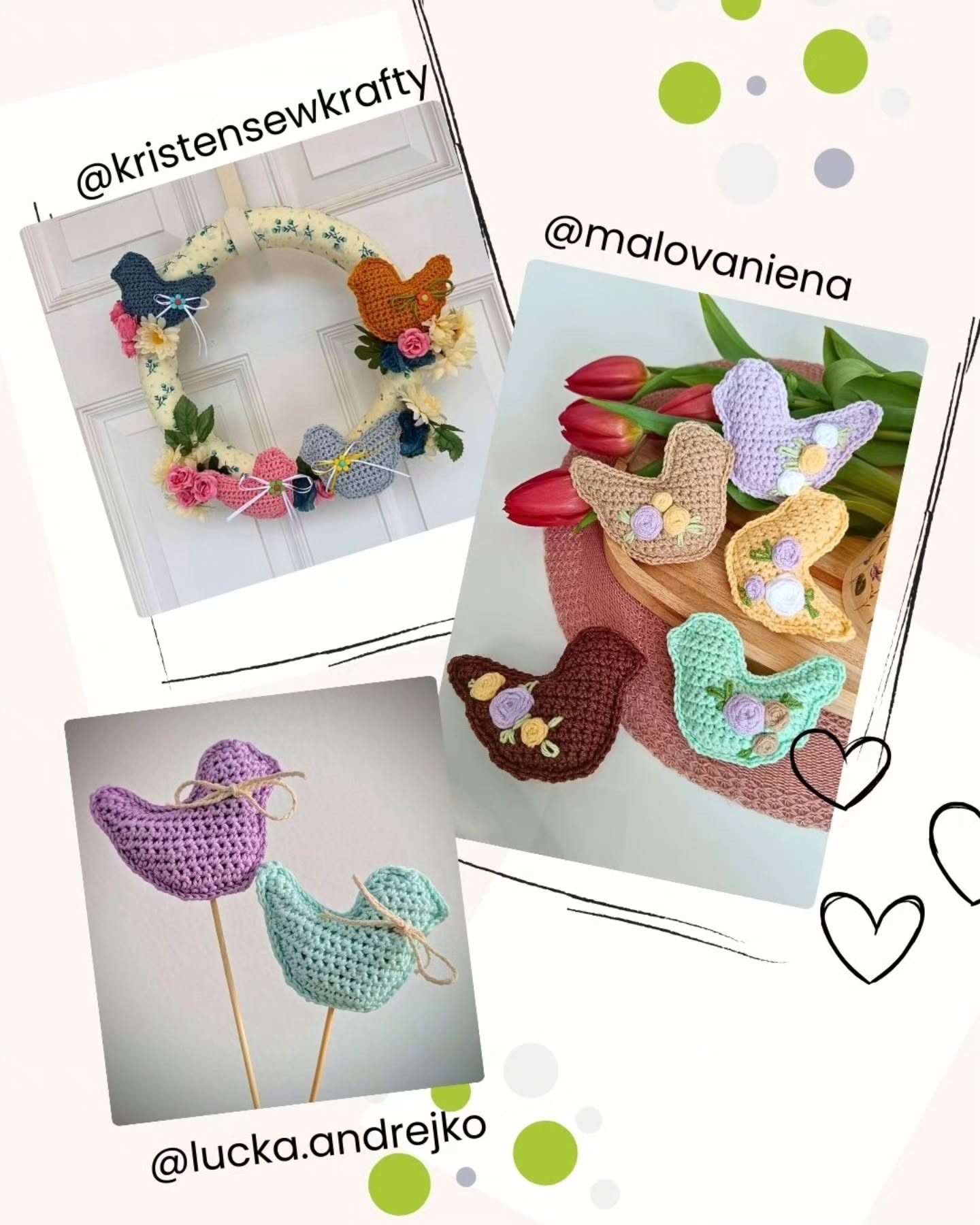 Free Crochet Pattern for Cute Mini Birds Decoration