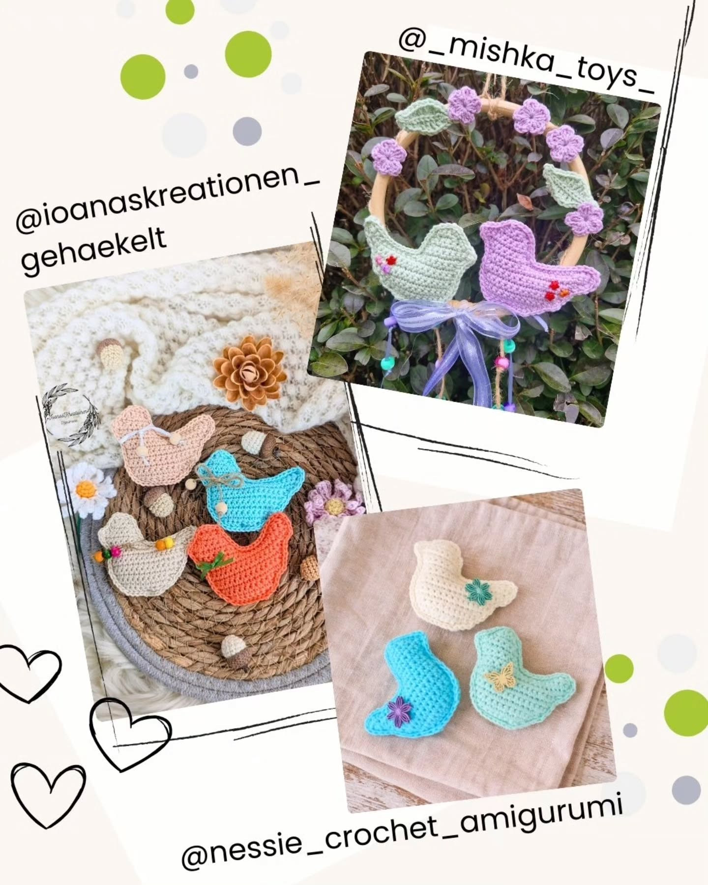 Free Crochet Pattern for Cute Mini Birds Decoration