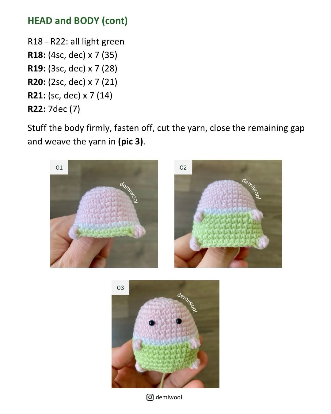 Free Crochet Pattern for Cute Mini Pig Amigurumi Doll with Hat