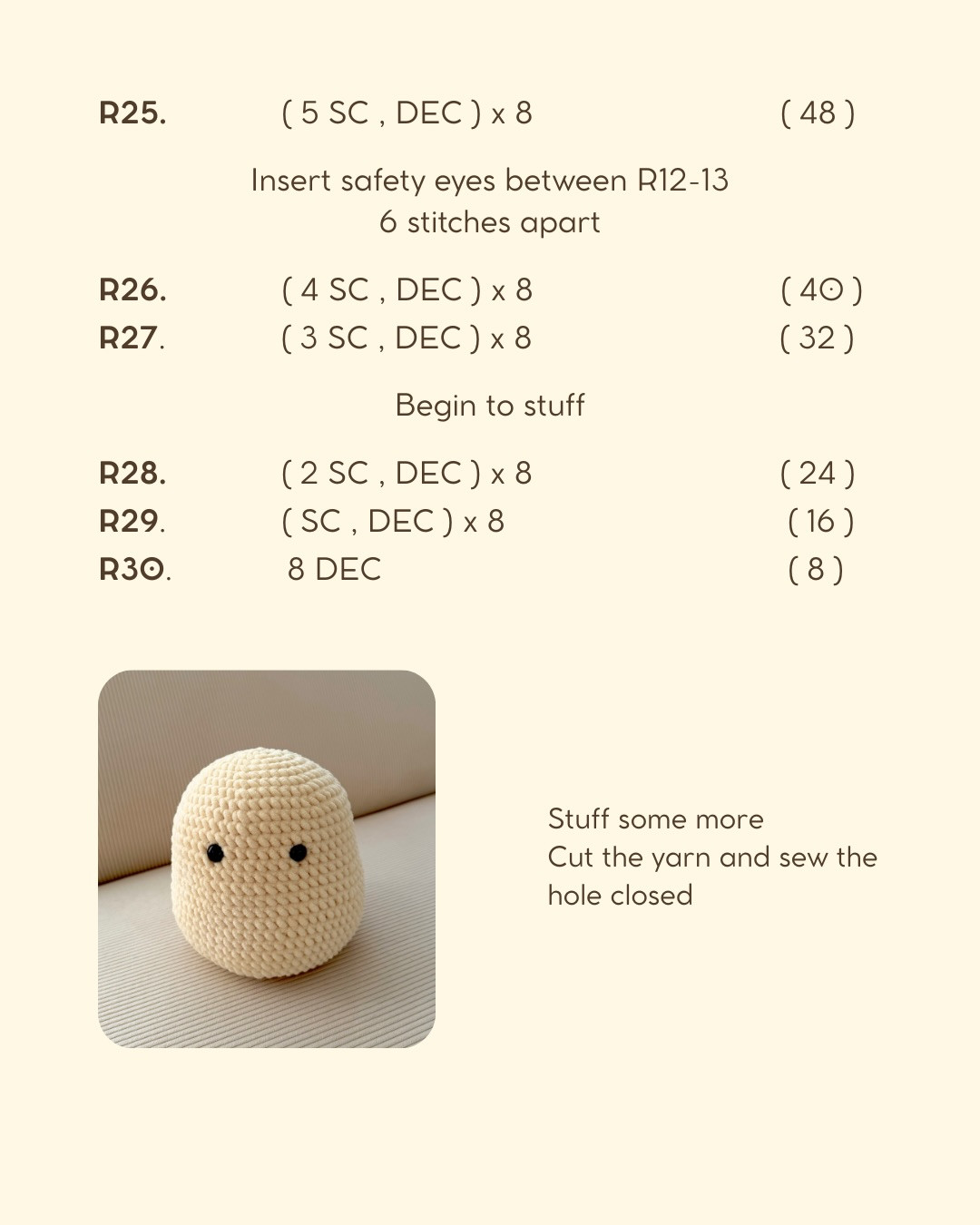 Free Crochet Pattern for Cute Round Chick with Pink Flower Crown Amigurumi Doll