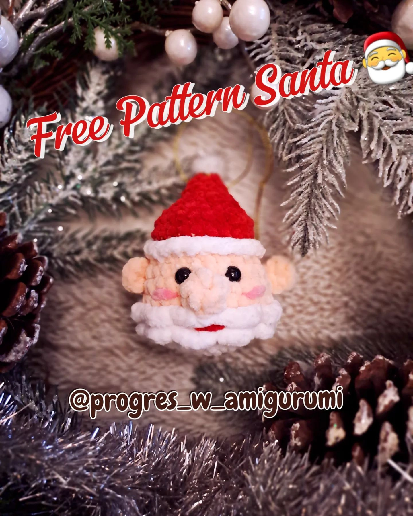 Free Crochet Pattern for Cute Santa Claus Amigurumi Ornament