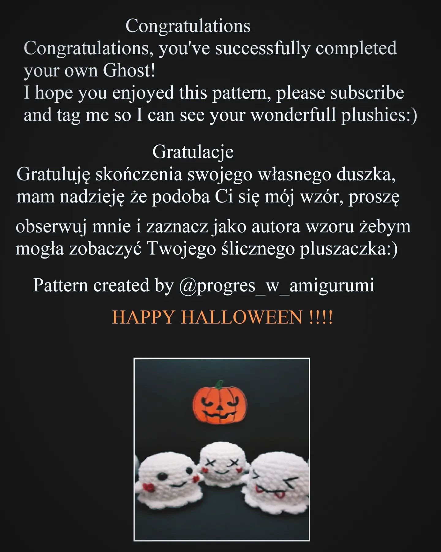 Free Crochet Pattern for Cute White Ghost Amigurumi Doll with Step-by-Step Instructions