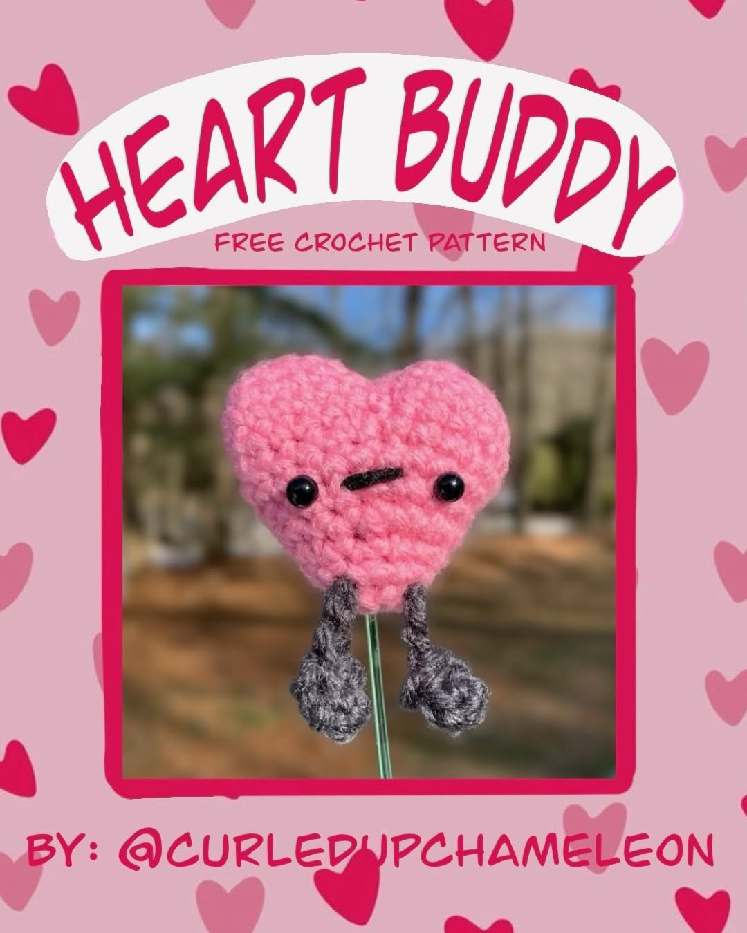 Free Crochet Pattern for Heart Buddy Amigurumi Doll by CurledUpChameleon