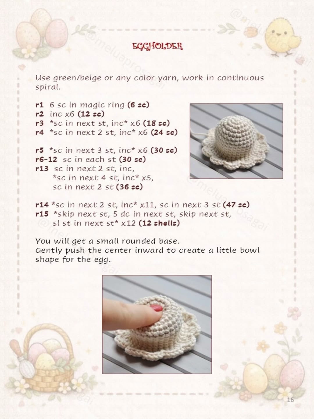 Free Crochet Pattern for Little Floral Easter Egg Holder with Step-by-Step Instructions