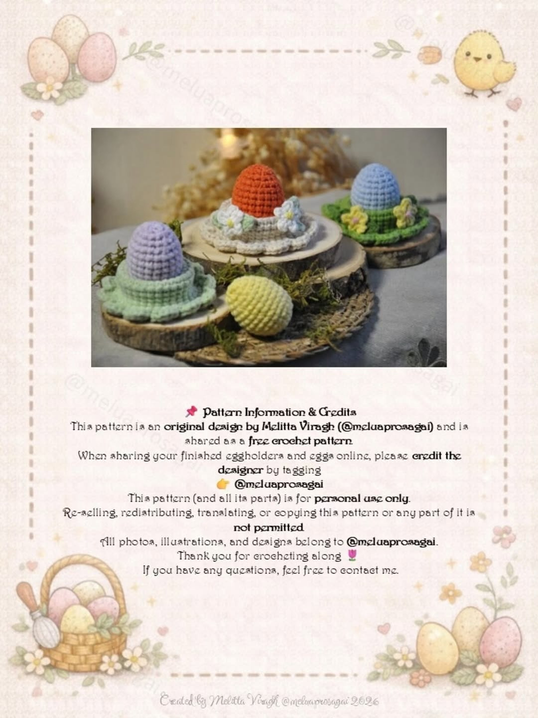 Free Crochet Pattern for Little Floral Easter Egg Holder with Step-by-Step Instructions
