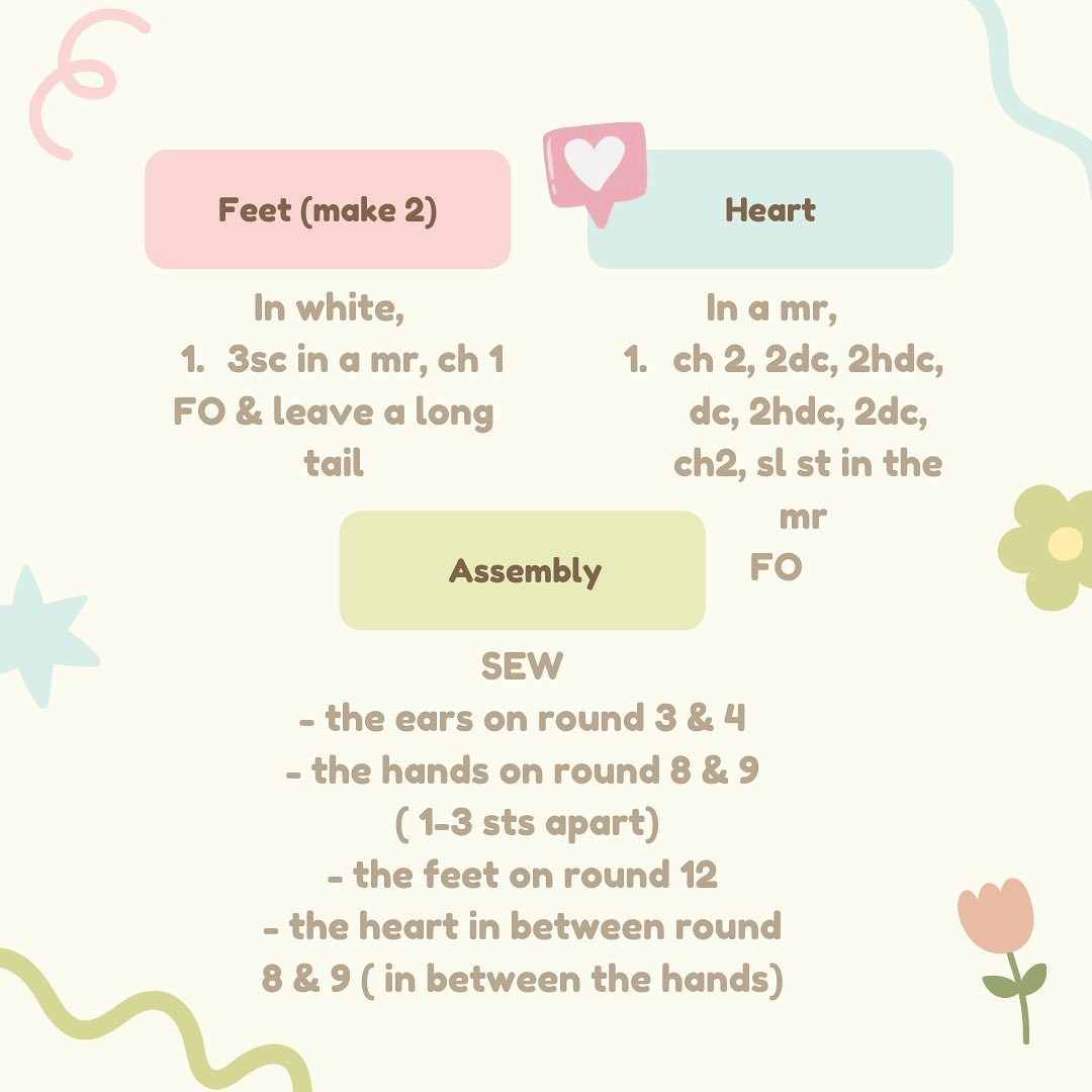 Free Crochet Pattern for Love Shirokuma Amigurumi Bear with Pink Heart